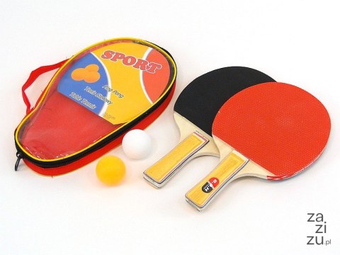 Zestaw do ping ponga z 2 piłeczkami w pokrowcu 27x16x4cm Zestaw do ping ponga z 2 piłeczkami w pokrowcu 27x16x4cm