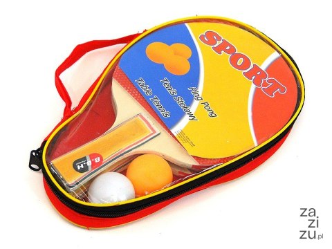 Zestaw do ping ponga z 2 piłeczkami w pokrowcu 27x16x4cm Zestaw do ping ponga z 2 piłeczkami w pokrowcu 27x16x4cm