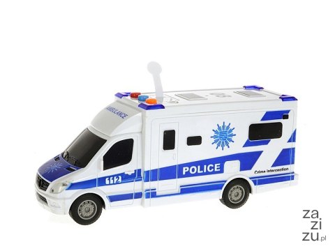 Auto policyjne, światło, dźwięk 19,5x9x6cm Auto policyjne, światło, dźwięk 19,5x9x6cm