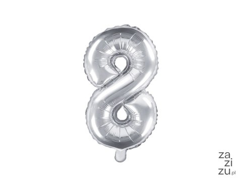 Balon foliowy ,,8'' SREBRO 35cm | FB10M-8-018 Balon foliowy ,,8'' SREBRO 35cm | FB10M-8-018