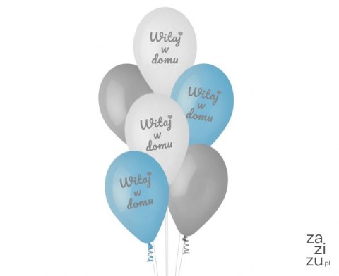Balony Premium Witaj w domu niebieskie 12" 6szt. | GS110/WDN Balony Premium Witaj w domu niebieskie 12" 6szt. | GS110/WDN