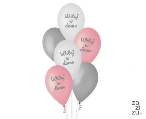 Balony Premium Witaj w domu różowe 12" 6szt. Balony Premium Witaj w domu różowe 12" 6szt.