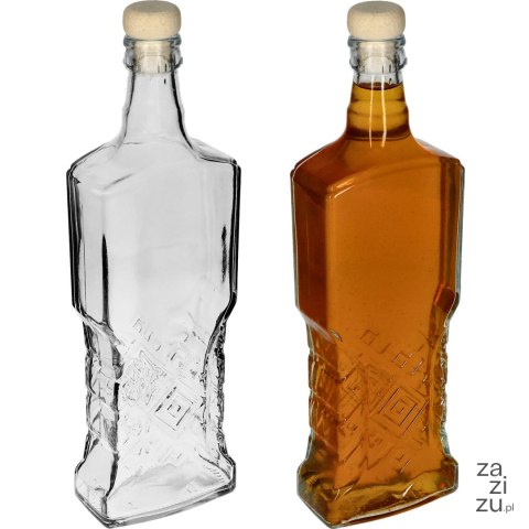 Butelka 6szt. Kredensowa 700ml z korkiem Butelka 6szt. Kredensowa 700ml z korkiem