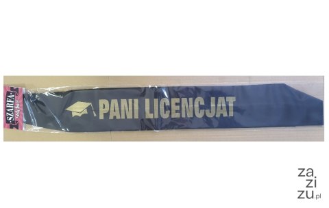 Czarna szarfa PANI LICECNJAT | SZ33 Czarna szarfa PANI LICECNJAT | SZ33