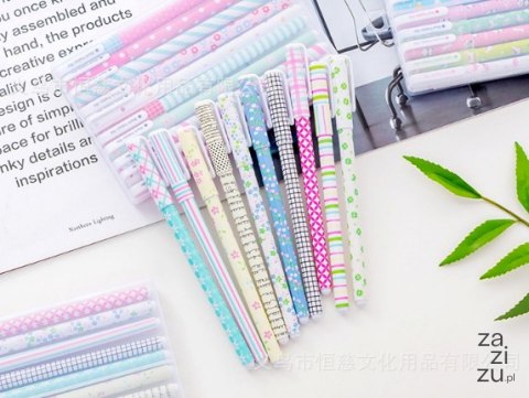 Długopisy żelowe kolorowe z zatyczkami kpl 10 szt w plastikowym etui 16x10 cm TW2008 Długopisy żelowe kolorowe z zatyczkami kpl 10 szt w plastikowym etui 16x10 cm TW2008