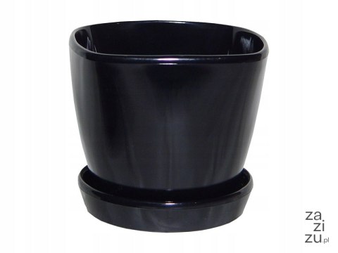Doniczka osłonka Marcel z podstawką czarna 16,8cm Doniczka osłonka Marcel z podstawką czarna 16,8cm