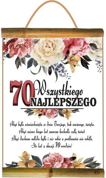 Dyplom Urodzinowy ''70'' Dla Pani Dyplom Urodzinowy ''70'' Dla Pani