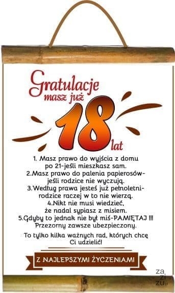 Dyplom urodzinowy dla Pana 18-nastka Dyplom urodzinowy dla Pana 18-nastka