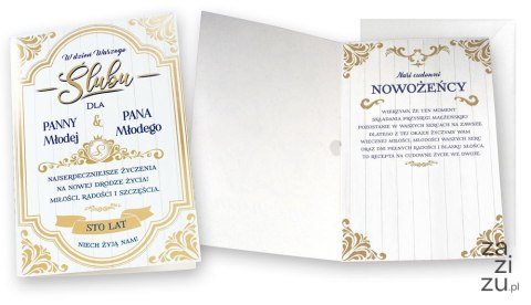 Karnet z muzyką "Marsz weselny" Felixa Mendelssohna-Bartholdy'ego Ślub | MP-0030 Karnet z muzyką "Marsz weselny" Felixa Mendelssohna-Bartholdy'ego Ślub | MP-0030
