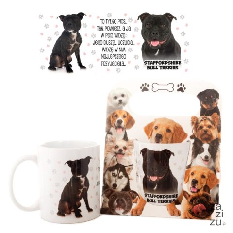 Kubek ceramiczny w ozdobnym opakowaniu - Staffordshire Bull Terrier - "To tylko pies..." Kubek ceramiczny w ozdobnym opakowaniu - Staffordshire Bull Terrier - "To tylko pies..."