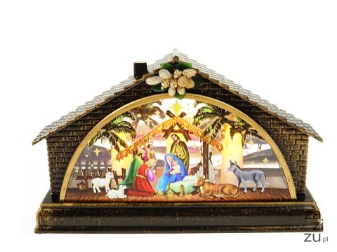 Lampka ledowa z motywem świątecznym szopka 15,5x4x9,5cm Lampka ledowa z motywem świątecznym szopka 15,5x4x9,5cm