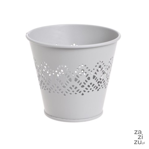 Osłonka metalowa szara ażur 10,5cmH 185CAN310_G Osłonka metalowa szara ażur 10,5cmH 185CAN310_G