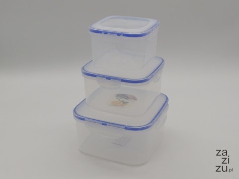 Pojemniki kwadratowe lunch box komplet 3szt. Pojemniki kwadratowe lunch box komplet 3szt.