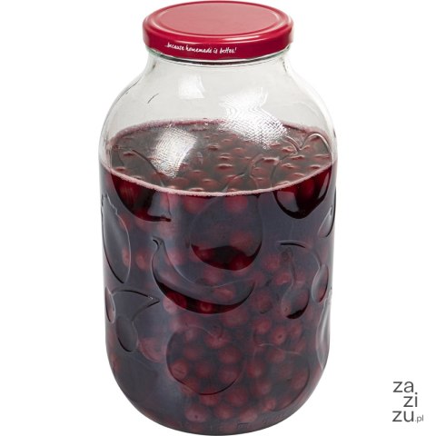 Słoik 5l z ornamentem fi100 zakrętka bordo 4szt Słoik 5l z ornamentem fi100 zakrętka bordo 4szt