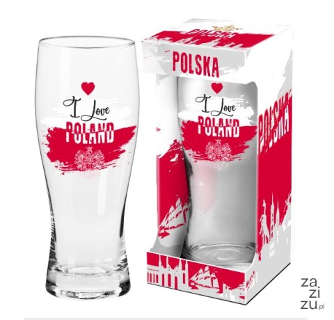 Szklanka do piwa Golding 500ml I love Poland Szklanka do piwa Golding 500ml I love Poland
