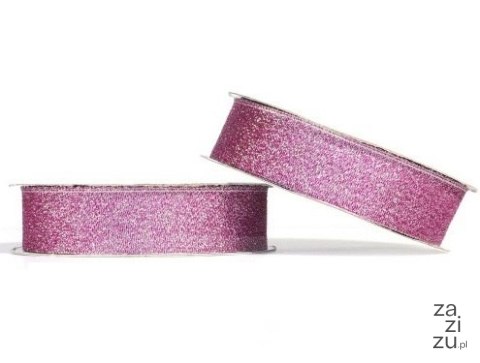 Wstążka brokatowa ciemno różowa 12mm x32m 4szt. | DW12-48 Wstążka brokatowa ciemno różowa 12mm x32m 4szt. | DW12-48
