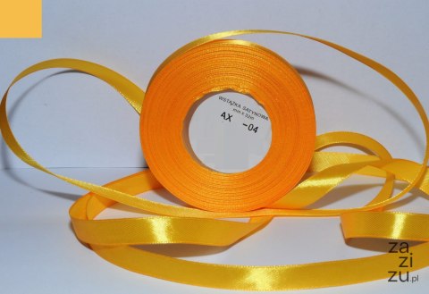 Wstążka satynowa 6mmx32m ciemno żółta 4szt. | AX06-04 Wstążka satynowa 6mmx32m ciemno żółta 4szt. | AX06-04