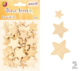 Drewniane gwiazdki mix op.70szt CDX-4019