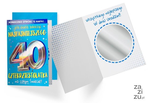 Karnet Urodziny 40-latka - lusterko (cyfry) DK-924 Karnet Urodziny 40-latka - lusterko (cyfry) DK-924