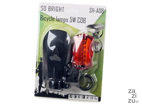 Kpl.lampek rowerowych led cob 5w przód tył lampki 14215 Kpl.lampek rowerowych led cob 5w przód tył lampki 14215