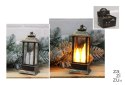 Lampion 12szt. ozdobna plastikowa led z trzema świecami stare złoto 13x5x5cm | AE-8701