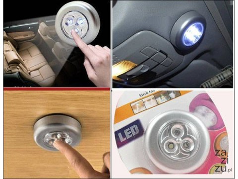 Lampka 3 LED samoprzylepna na baterie dotykowa | 01224 Lampka 3 LED samoprzylepna na baterie dotykowa | 01224