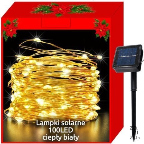 Lampki choinkowe solarne-druciki 100LED c.biały | 00011394 Lampki choinkowe solarne-druciki 100LED c.biały | 00011394