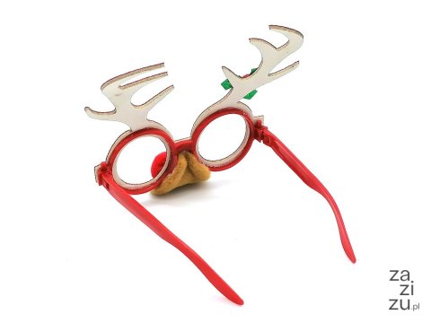 Maska okulary brokat RENIFER 17x16cm 12szt Maska okulary brokat RENIFER 17x16cm 12szt