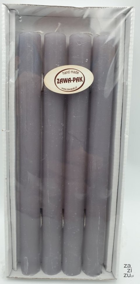 Świeca rustykalna stołowa j. szara 250/22mm 8szt. | RSTO25 Świeca rustykalna stołowa j. szara 250/22mm 8szt. | RSTO25
