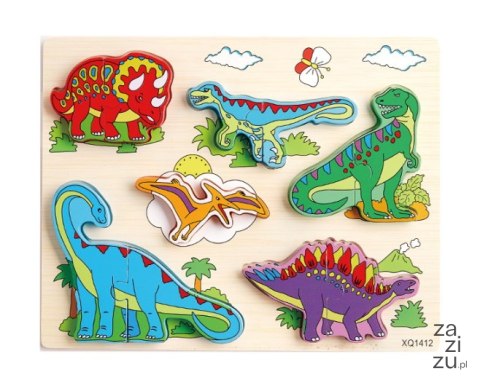 Zabawka drewniana UKLADANKA Świat Dinozaurów 33x21 cm NT6063 Zabawka drewniana UKLADANKA Świat Dinozaurów 33x21 cm NT6063