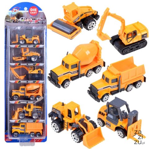 Zestaw 6 szt pojazdy budowlane metalowe ZA3505 Zestaw 6 szt pojazdy budowlane metalowe ZA3505