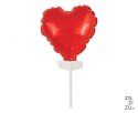 Balon foliowy 8cm serce na patyczku czerwone | BS-4CRW