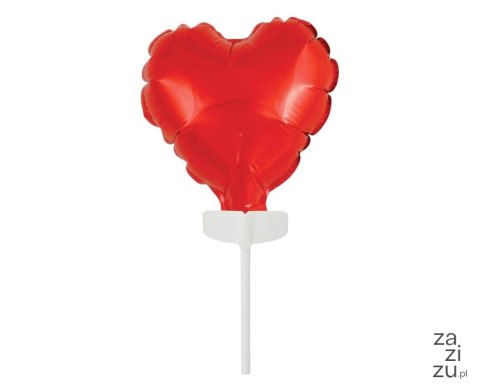 Balon foliowy 8cm serce na patyczku czerwone | BS-4CRW