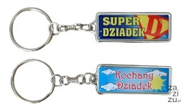 Brelok metalowy prostokątny Dziadek 10 szt.