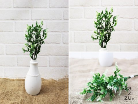 Bukiet dekoracyjny zielony z białymi końcówkami 35cm 5 łodyg | NT3591 Bukiet dekoracyjny zielony z białymi końcówkami 35cm 5 łodyg | NT3591
