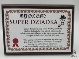 Dyplom drewniany SUPER DZIADKA DDR04