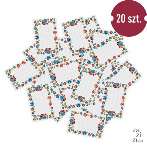 Etykiety samoprzylepne wzór folk 85/55mm 20szt. | 660058 Etykiety samoprzylepne wzór folk 85/55mm 20szt. | 660058
