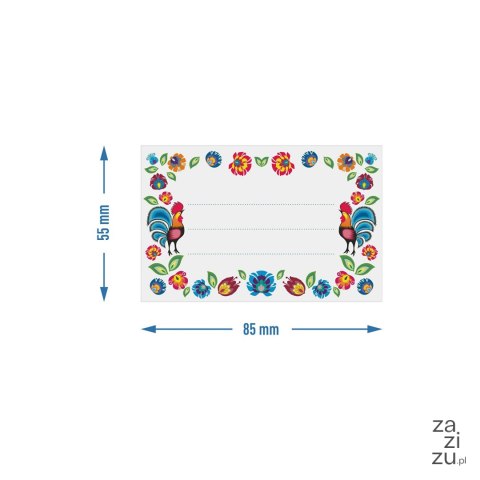 Etykiety samoprzylepne wzór folk 85/55mm 20szt. | 660058 Etykiety samoprzylepne wzór folk 85/55mm 20szt. | 660058