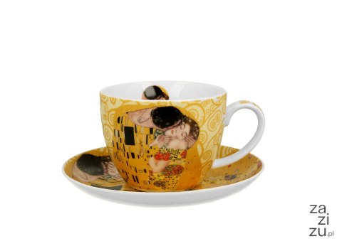 Filiżanka jumbo ze spodkiem 470ml THE KISS ECRU by Gustav Klimt Filiżanka jumbo ze spodkiem 470ml THE KISS ECRU by Gustav Klimt