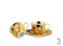 Filiżanki espresso ze spodkami 110ml komplet 2szt. THE KISS ECRU by Gustav Klimt