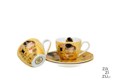 Filiżanki espresso ze spodkami 110ml komplet 2szt. THE KISS ECRU by Gustav Klimt Filiżanki espresso ze spodkami 110ml komplet 2szt. THE KISS ECRU by Gustav Klimt
