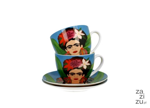 Filiżanki ze spodkami 250ml komplet 2szt. MEXICAN ART. Filiżanki ze spodkami 250ml komplet 2szt. MEXICAN ART.