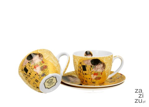 Filiżanki ze spodkami 250ml komplet 2szt. THE KISS ECRU by Gustav Klimt Filiżanki ze spodkami 250ml komplet 2szt. THE KISS ECRU by Gustav Klimt