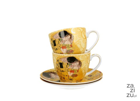 Filiżanki ze spodkami 250ml komplet 2szt. THE KISS ECRU by Gustav Klimt Filiżanki ze spodkami 250ml komplet 2szt. THE KISS ECRU by Gustav Klimt