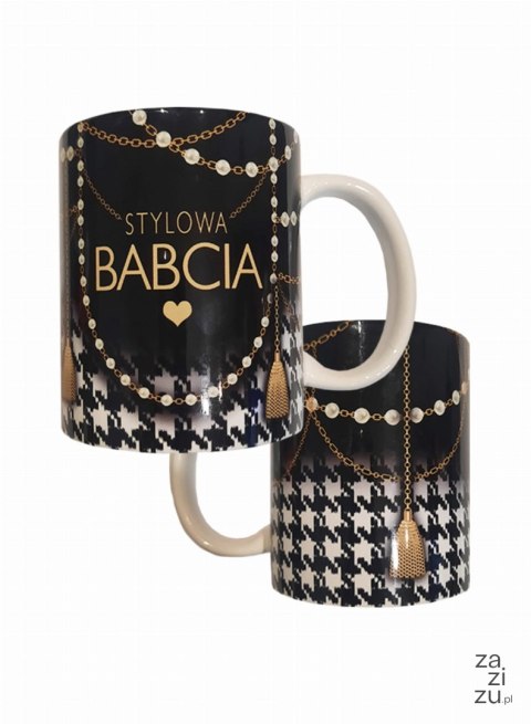 Kubek 330ml Stylowa Babcia perły | K144 Kubek 330ml Stylowa Babcia perły | K144
