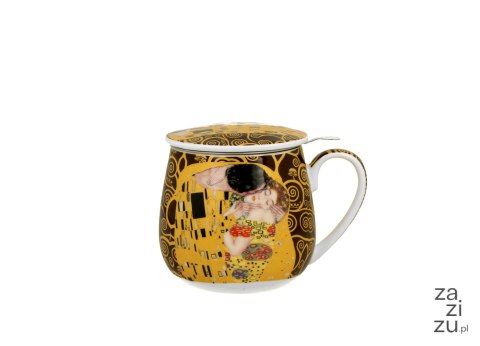 Kubek baryłka z zaparzaczem 430ml THE KISS Brown by Gustav Klimt Kubek baryłka z zaparzaczem 430ml THE KISS Brown by Gustav Klimt