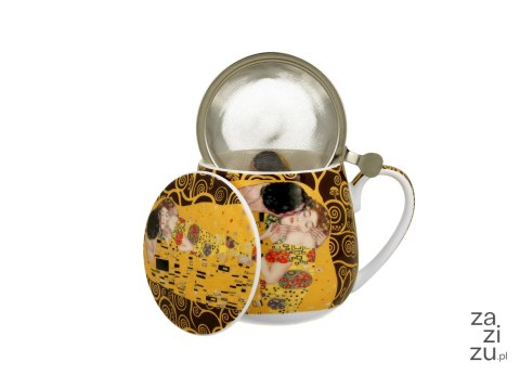 Kubek baryłka z zaparzaczem 430ml THE KISS Brown by Gustav Klimt Kubek baryłka z zaparzaczem 430ml THE KISS Brown by Gustav Klimt