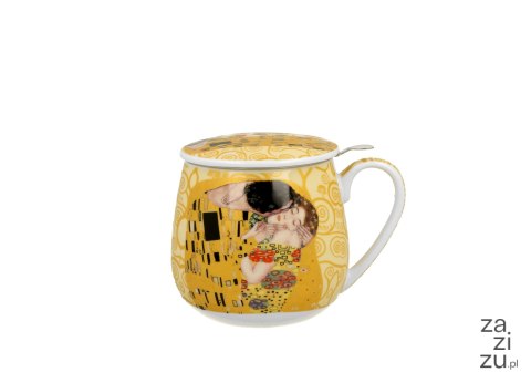 Kubek baryłka z zaparzaczem 430ml THE KISS Ecru by Gustav Klimt Kubek baryłka z zaparzaczem 430ml THE KISS Ecru by Gustav Klimt