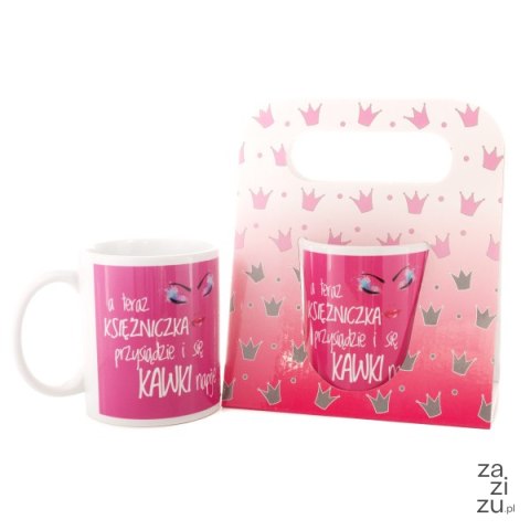 Kubek ceramiczny w ozdobnym opakowaniu "A teraz księżniczka przysiądzie..." Kubek ceramiczny w ozdobnym opakowaniu "A teraz księżniczka przysiądzie..."