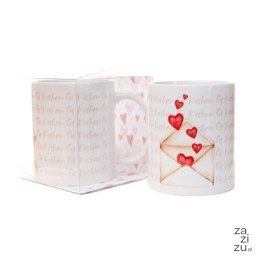 Kubek ceramiczny w ozdobnym opakowaniu z napisem 